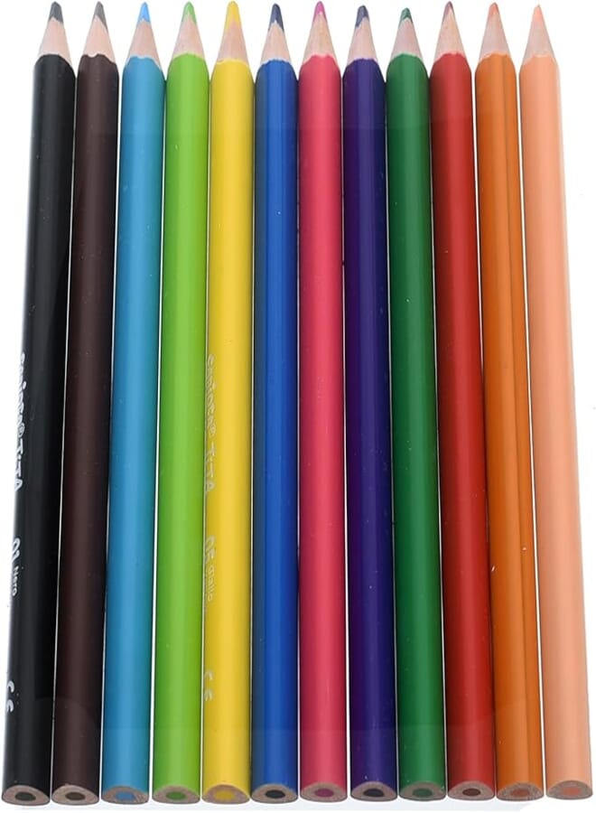Carioca Tita Triangular 42791 Colored Pencils High Quality Pack Of 12 Color 4mm - Multi Color